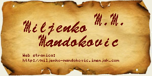 Miljenko Mandoković vizit kartica